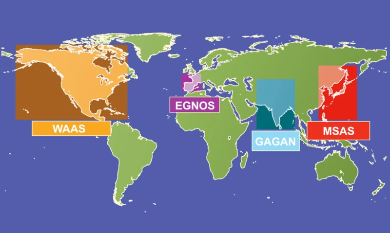 Aunque todos los sistemas de aumento basados en sat�lites (SBAS) son regionales, es importante garantizar que sean compatibles y que sus proveedores cooperen entre s� y coordinen sus acciones (Infograf�a de ESA).